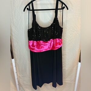 Dressbarn Black Dress with Pink Accents and sequined top